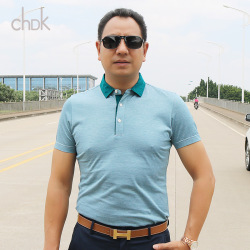 chdk2016夏季爆款新款男式<span class="gcolor">短袖T恤</span>丝光棉休闲立领DGGS1133