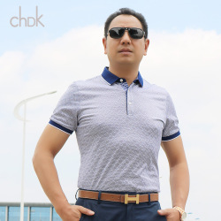 CHDK 2016夏季新款男式<span class="gcolor">短袖T恤</span>丝光棉休闲立领都市DGGS1132