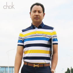 chdk2016夏季新爆款男式<span class="gcolor">短袖T恤</span>纯棉休闲立领爆款DGGS1137