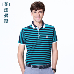 法曼斯2016新春纯棉翻领<span class="gcolor">短袖T恤</span>青年男装薄款短T商务休闲Polo衫男