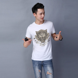 GUAN YI BOY 夏季男装时尚个性老虎头印花<span class="gcolor">短袖T恤</span> 054#